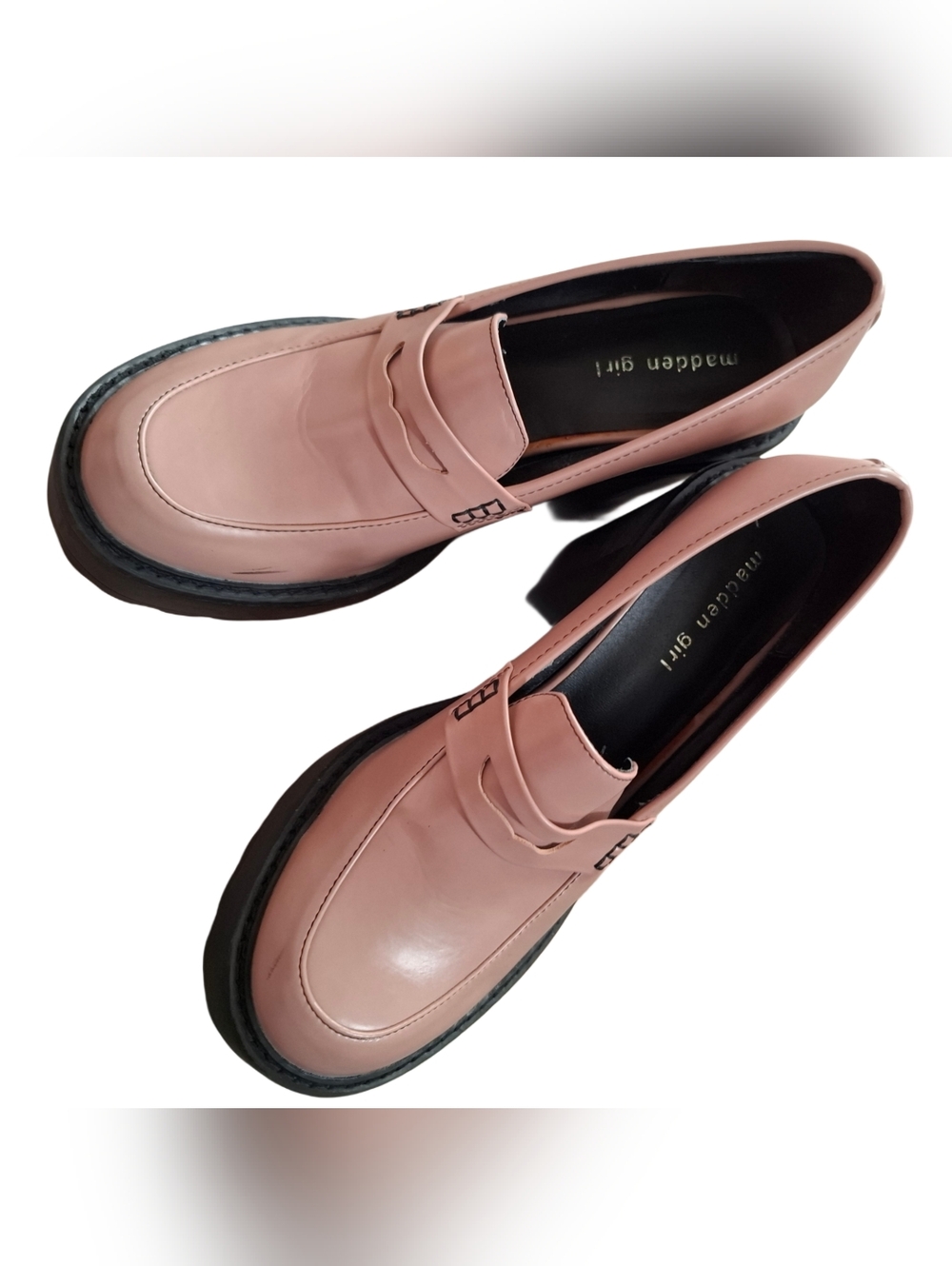 Madden Girl Pink Leather Penny Loafers